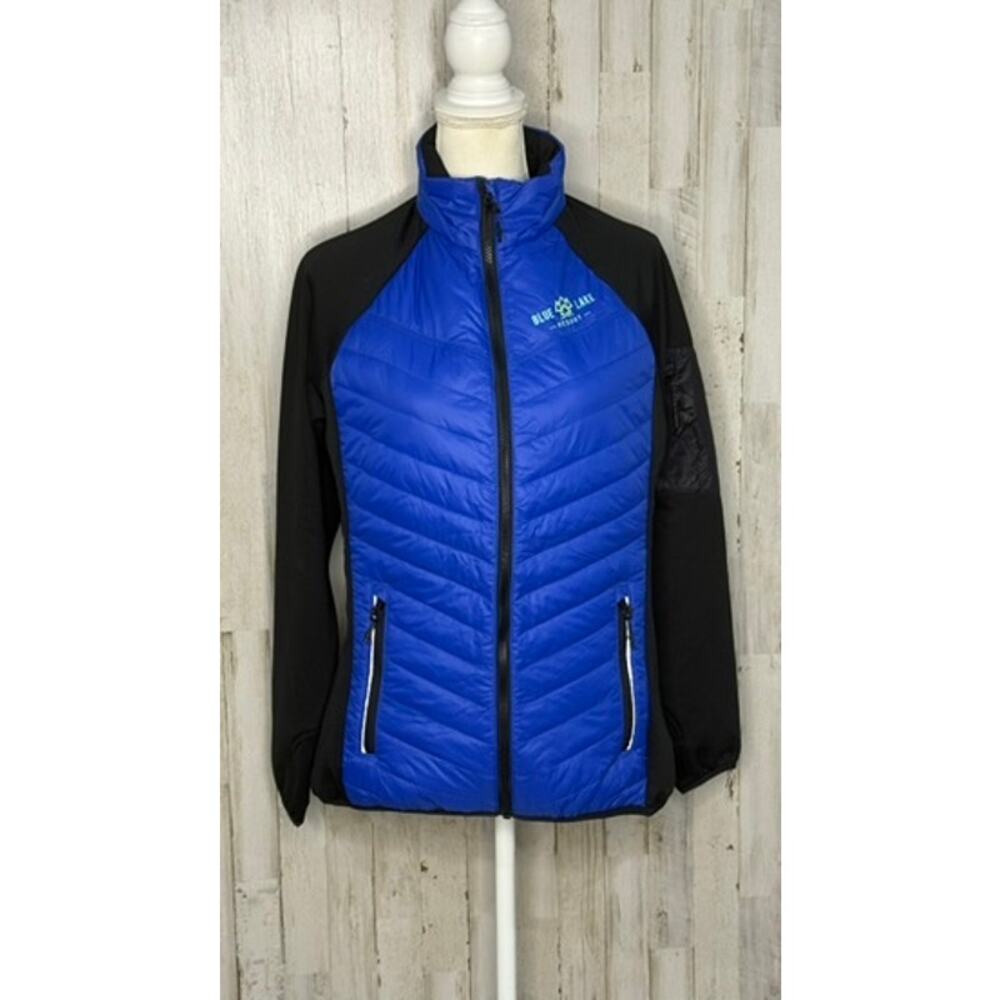 Elevate Women's Blue Hybrid Insulated Jacket Size Med Full-Zip Casual Mid-Length